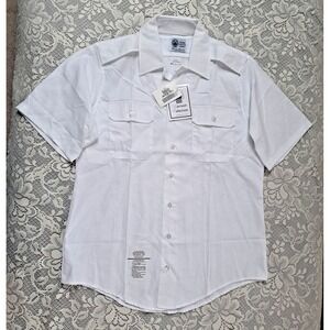 Defense Logistics Agency Shirt Men's 16.5 Garrison Collection White Poly Cotton
